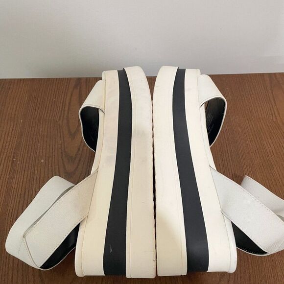 Steve Madden Women’s White Black Haze 3” Platform Retro Flat Sandal US 6 Bold - Picture 9 of 10